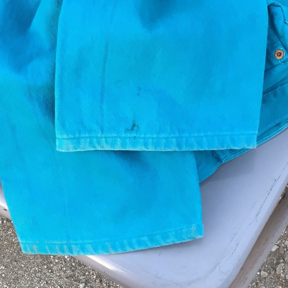 Levi's Vibrant Turquoise Straight Jeans vintage yr 84 USA 31/30 used conditions - Picture 10 of 16